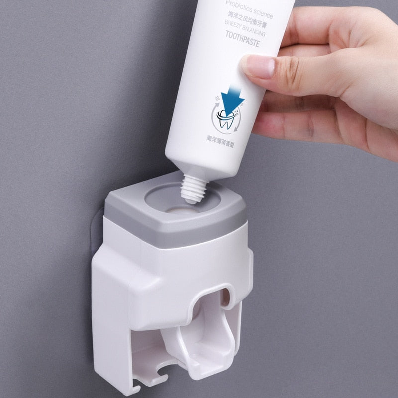 Dispensador Pequeno de Creme Dental Automático com Suporte de Escova