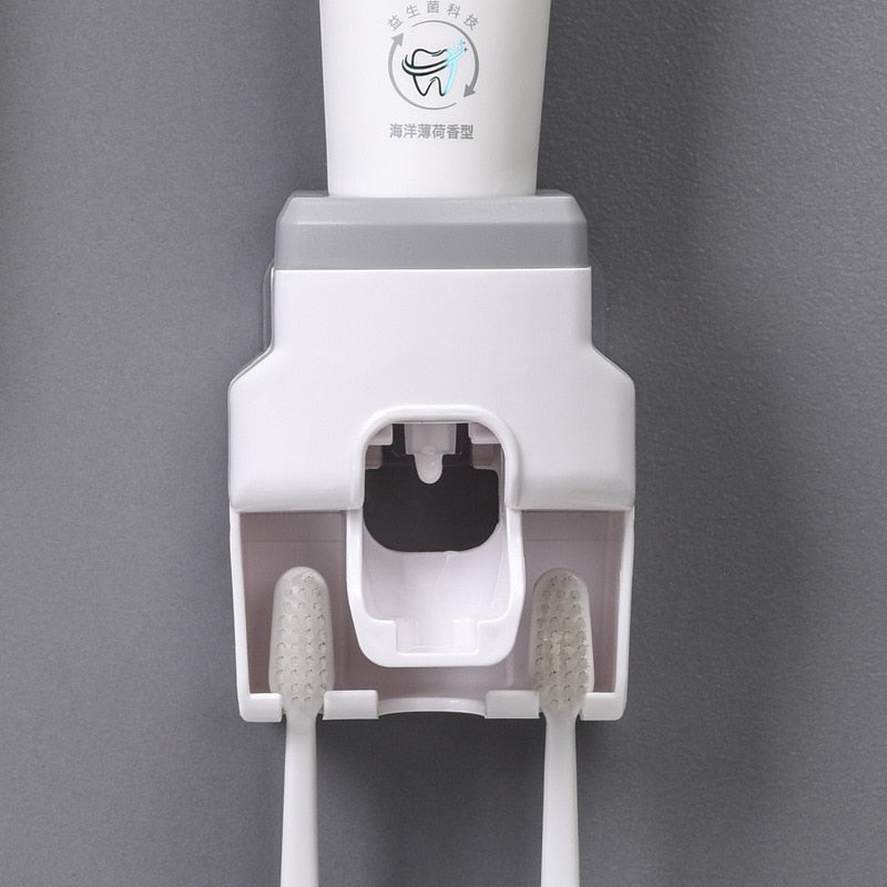 Dispensador Pequeno de Creme Dental Automático com Suporte de Escova