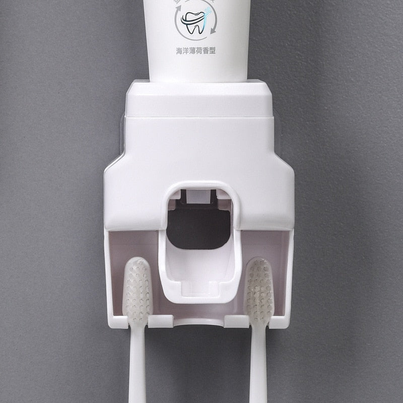 Dispensador Pequeno de Creme Dental Automático com Suporte de Escova